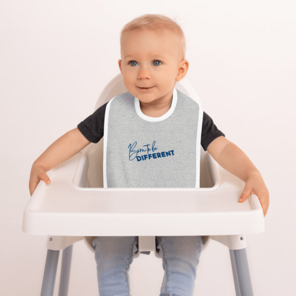 Born To Be Different - Embroidered Baby Bib 1